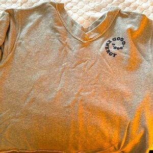 Aerie gray long sleeve vneck sweatshirt